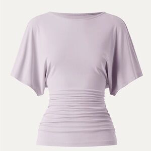 NWT - BLUSH PINK - Effortless Boatneck Batwing Sleeve Side Ruched Top